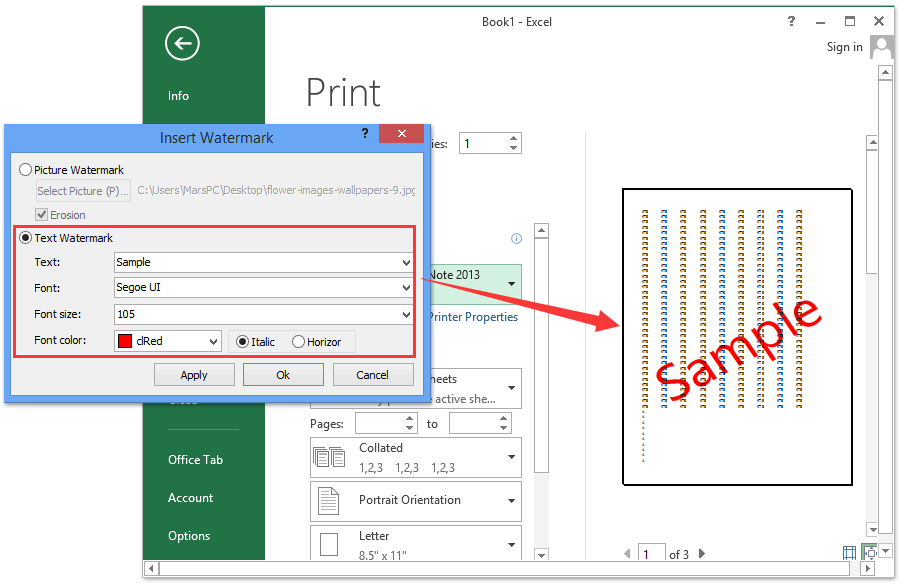 Insert A Watermark In Excel Documents