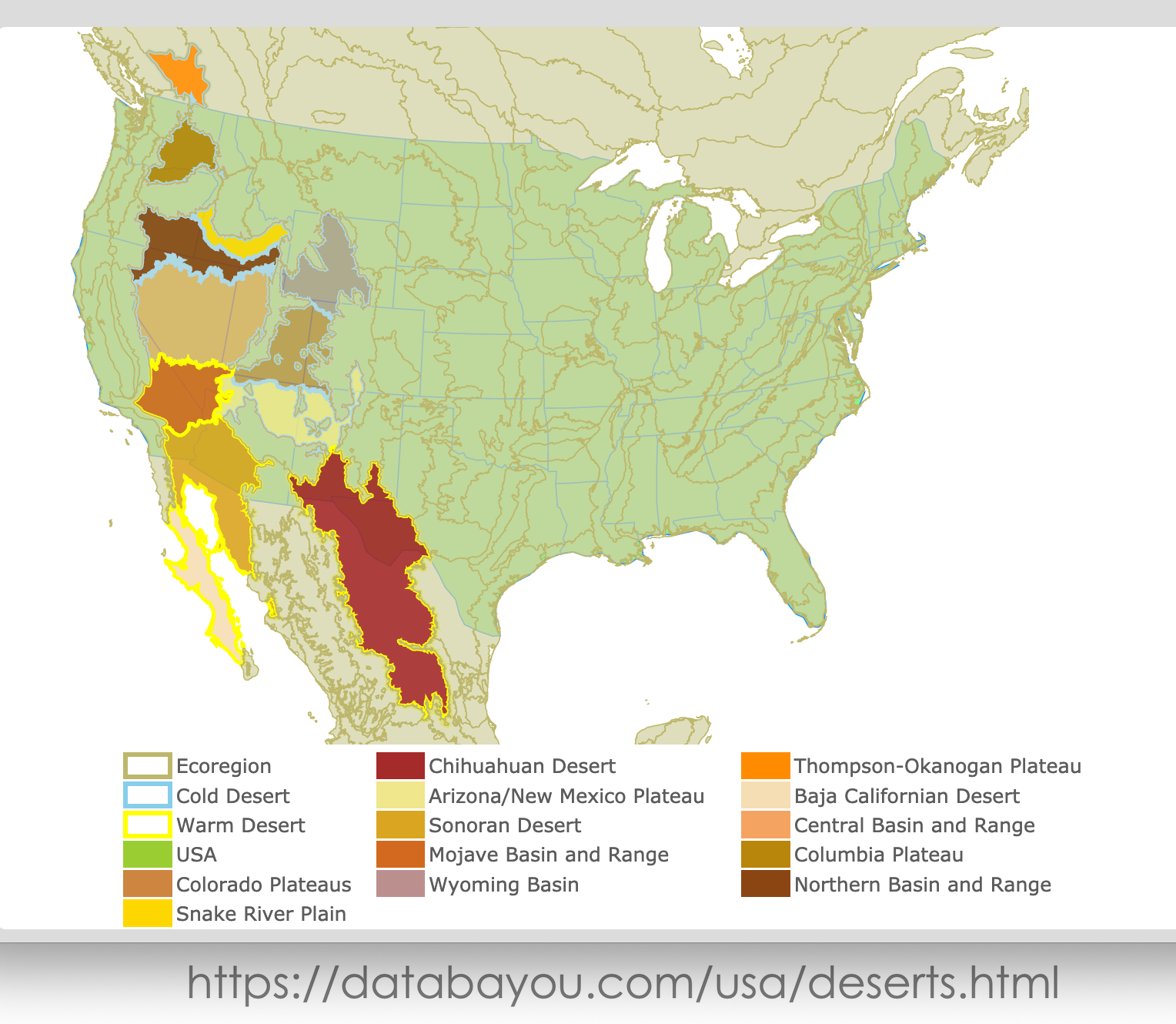 Interactive Map Of Us Deserts R Ecology