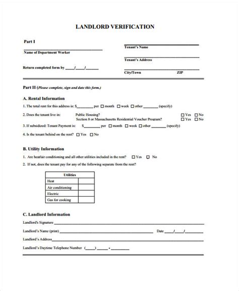 Landlord Verification Form For Food Stamps