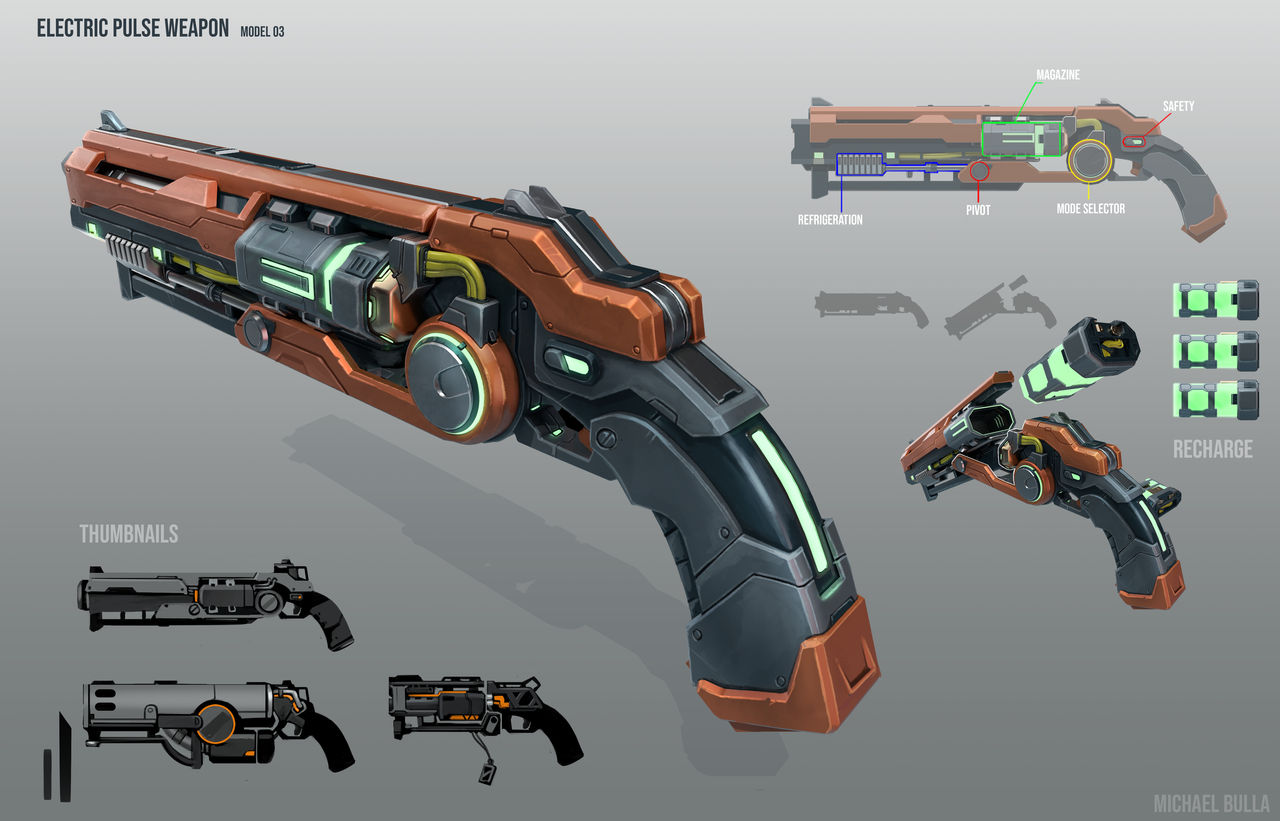 Learn How To Design Awesome Pistol Concepts Concept Art Weapon