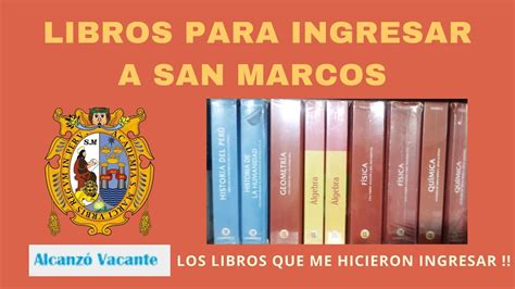 Libros Que Usé Para Ingresar A San Marcos 💪 !! Se Logró // 100% ...