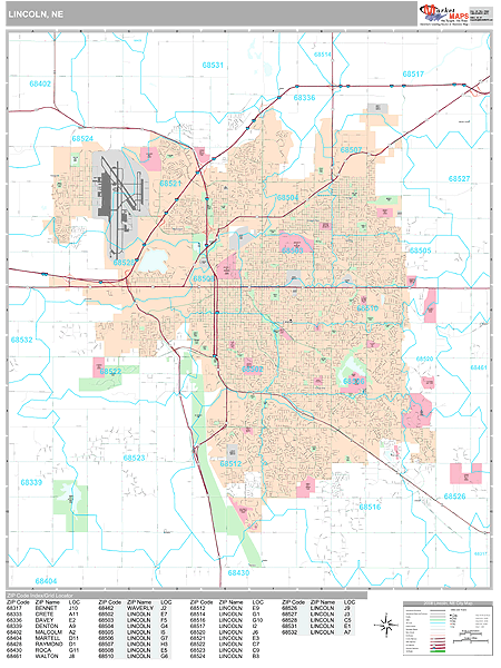 Lincoln Nebraska Zip Code Map Map