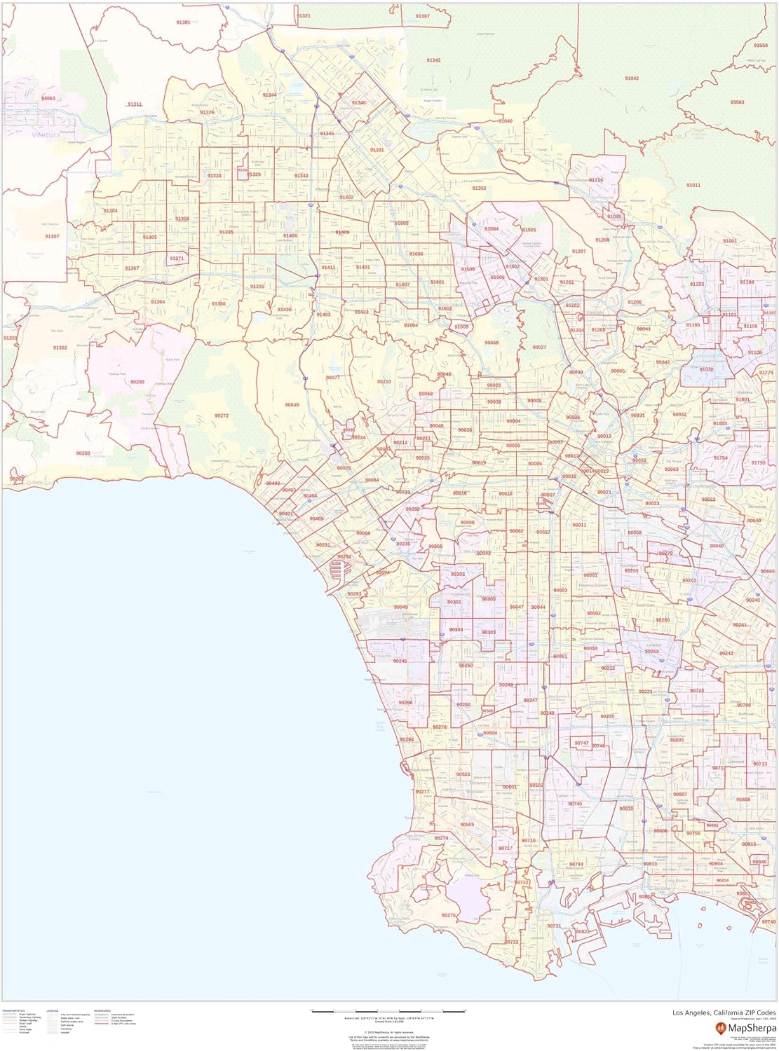 Los Angeles California Zip Codes 36 X Ubuy India