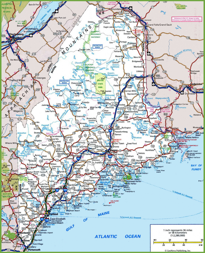 Maine County Map Printable