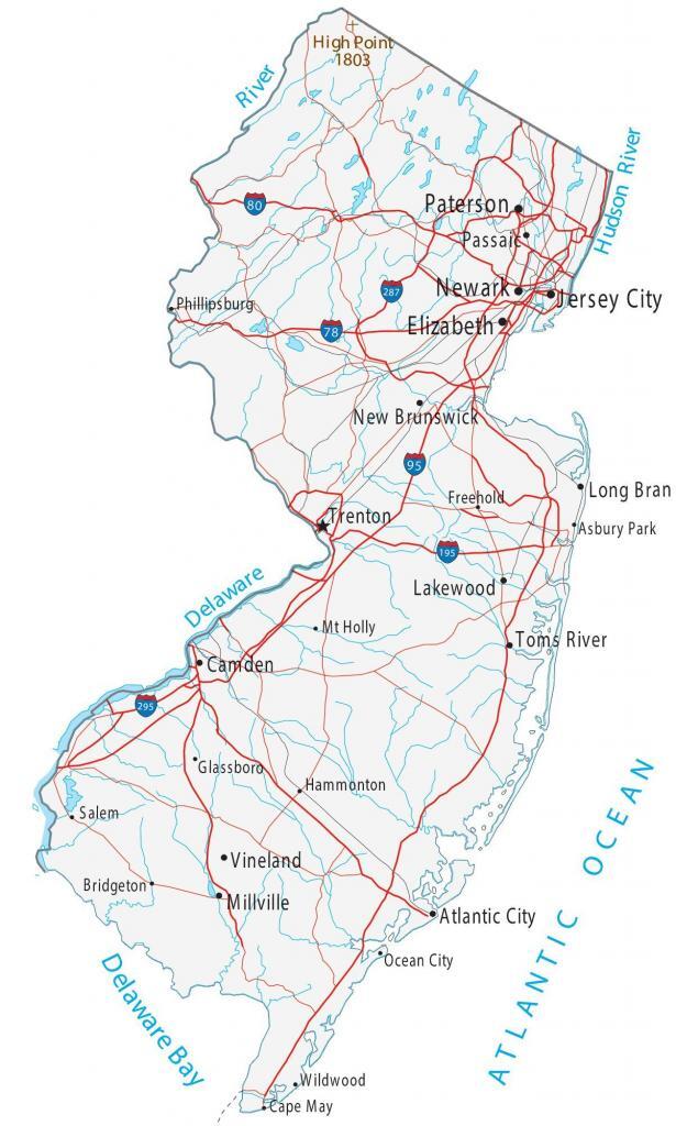 Map Of New Jersey Cities And Roads Gis Geography, 40% Off