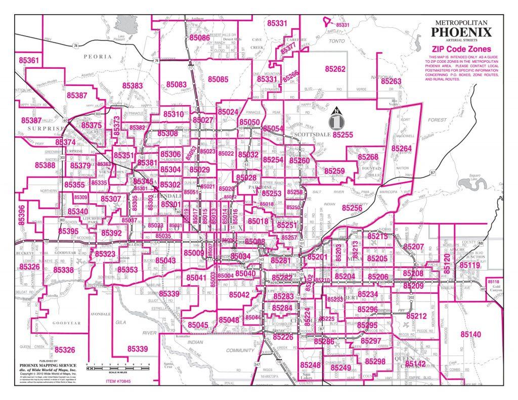 Map Of Phoenix Area Zip Codes