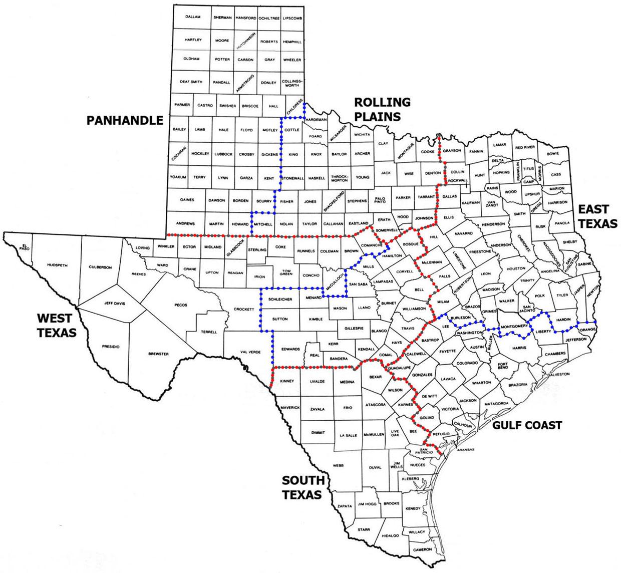 Map Of Texas Counties Free Printable Maps