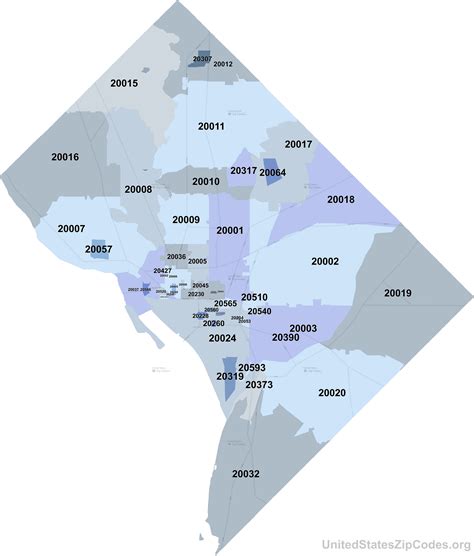 Map Of Washington Dc Zip Codes 3 Ofo Maps