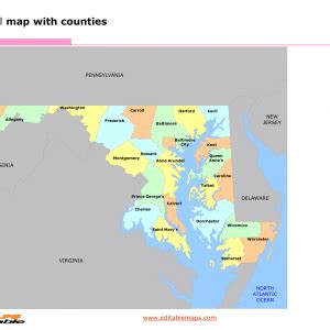 Maryland County Map Editable Powerpoint Maps