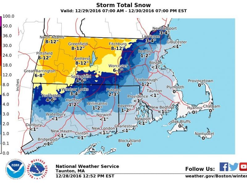 Massachusetts Weather Forecast Nor Easter Bearing Down Updated