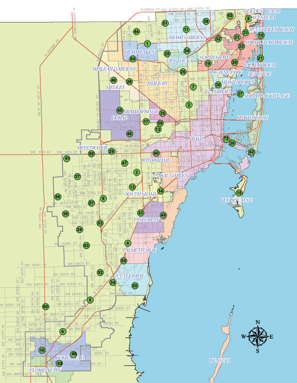 Miami Dade County Cities Map Maping Resources