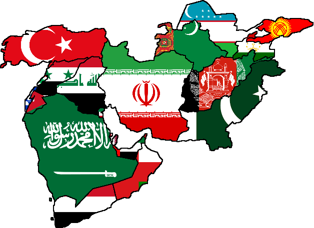 Middle East Flag Flag Map Of The Middle East Mapporn What