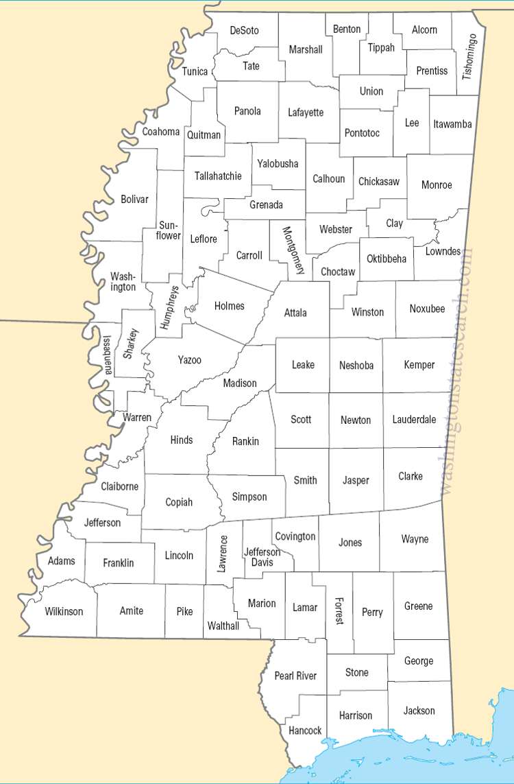 Mississippi Map United States