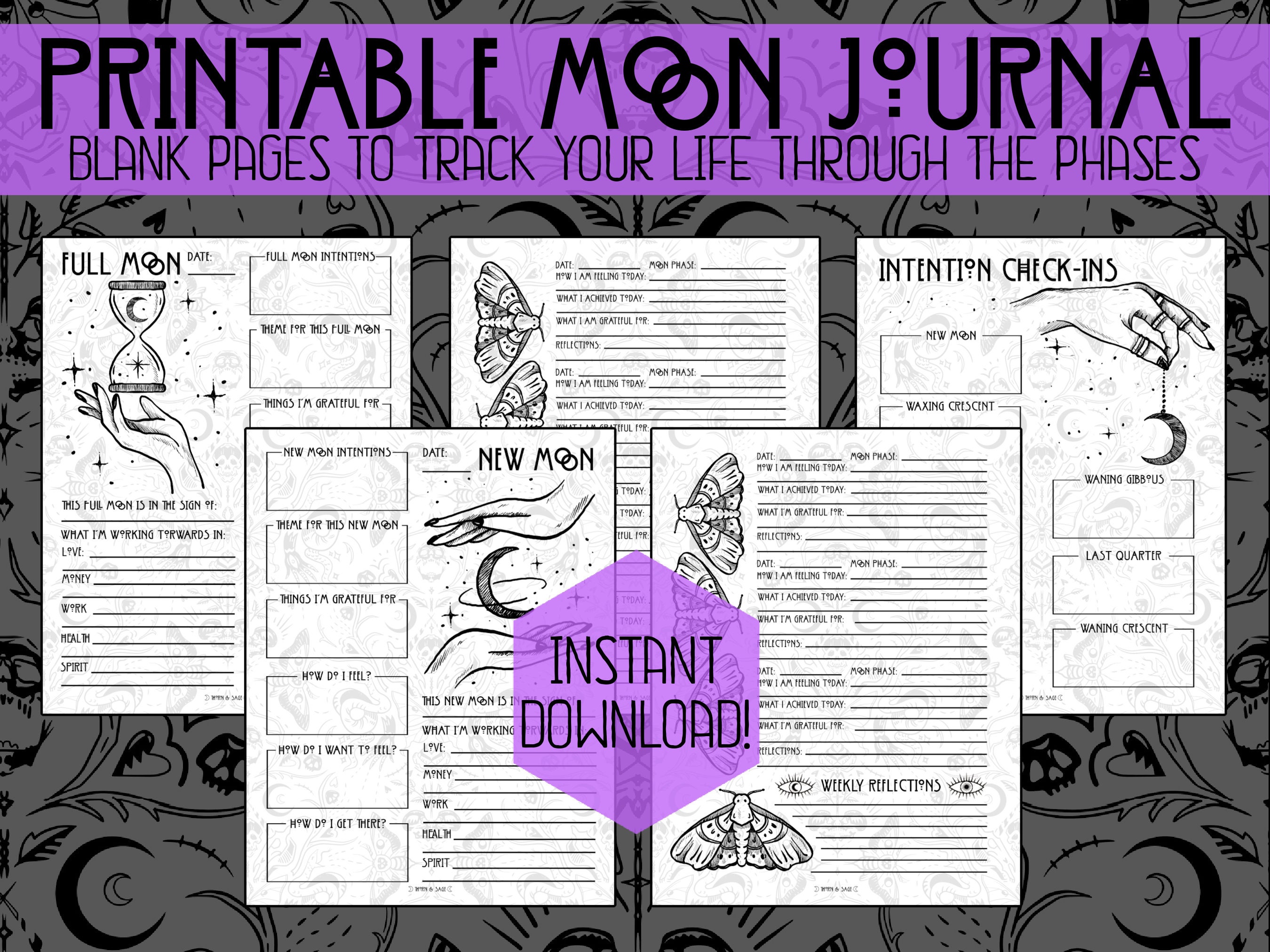 Moon Phase Planner The Ultimate Moon Journal Manifesting Etsy