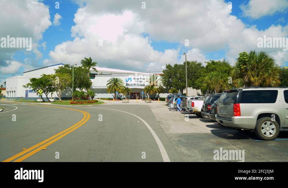 Motion Approach Footage Miami Dade College Homestead Campus 4K Stock