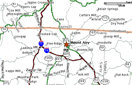 Mt Airy Nc Map Map Of Zip Codes