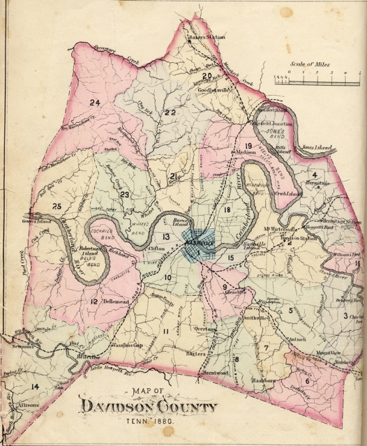 Nashville History Civil Districts Of Davidson County 1880