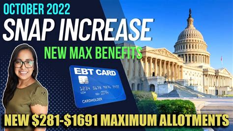 New 2023 Snap Increase 281 1691 New Max Benefits Starting October