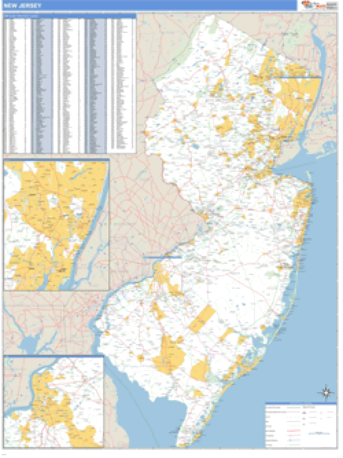 New Jersey Map Zip Code Time Zones Map