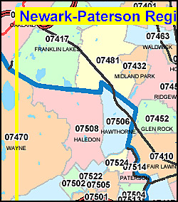 New Jersey Zip Code Map Including County Maps