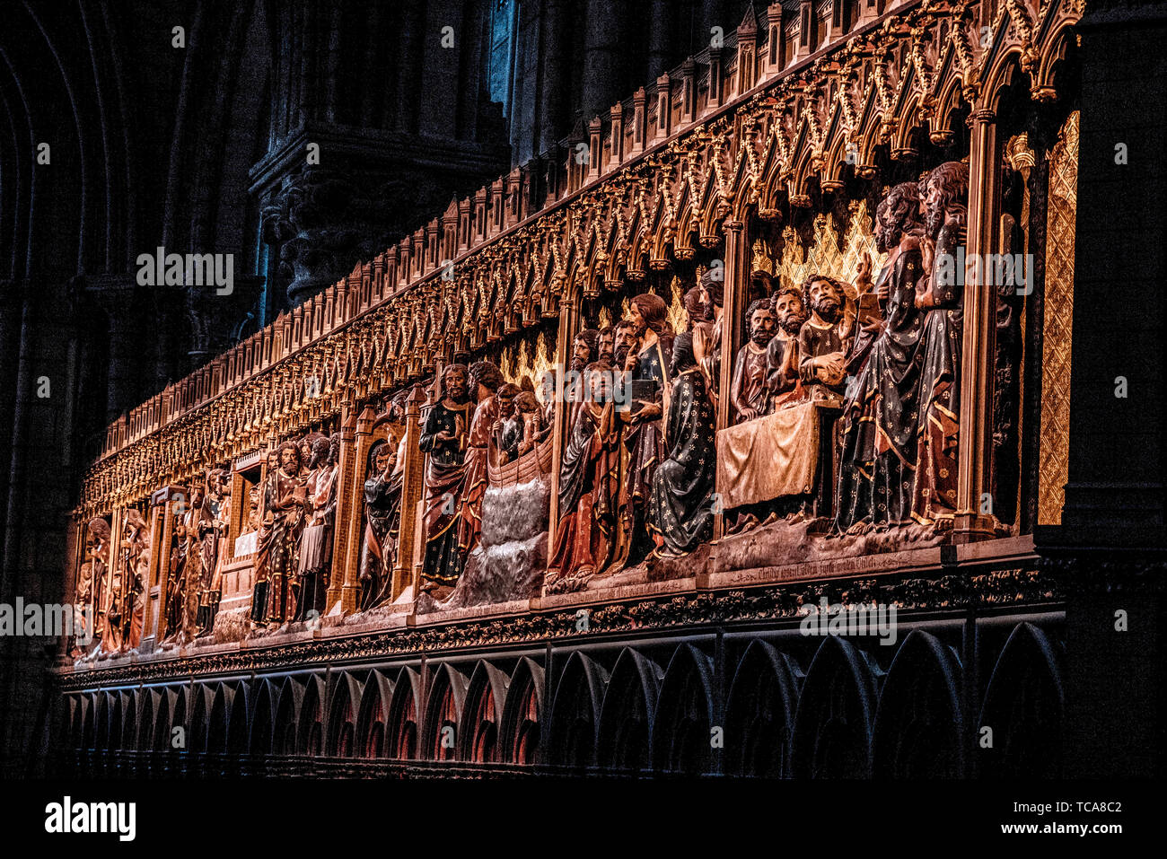 Notre Dame Inside Notre Dame Rose Window Stock Photo Alamy