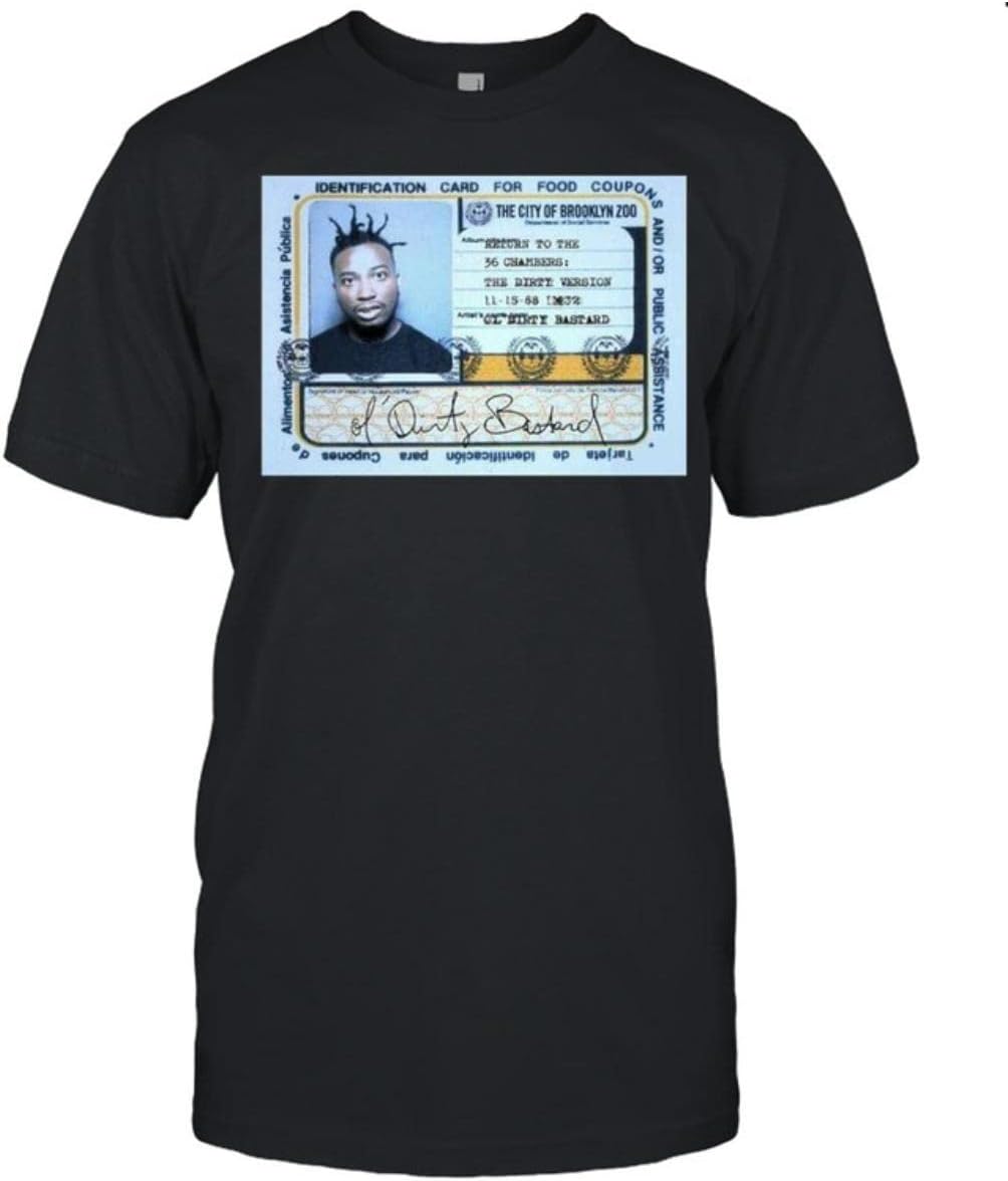 Ol Dirty Bastard Odb Food Stamp Card Shirt Oldskool Shirts