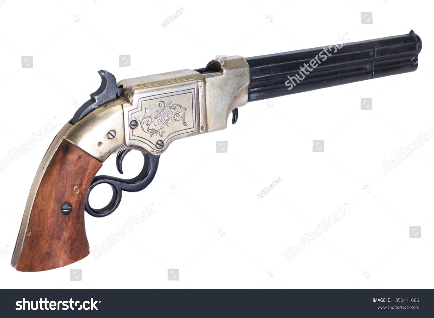 Old Vintage Weapon Volcanic Repeating Pistol Stock Photo By Zim90