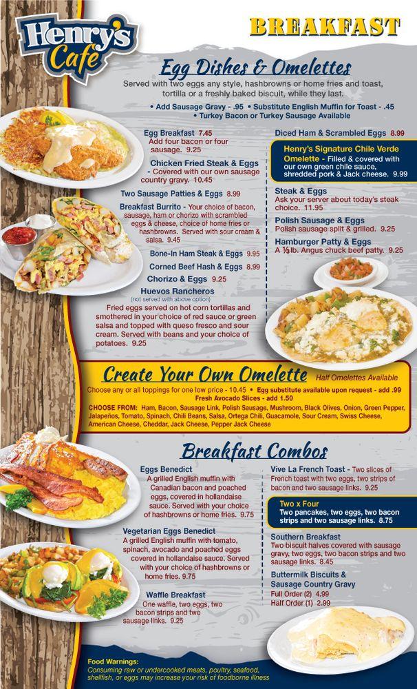 Online Menu Of Henry S Cafe Restaurant Tehachapi California 93561