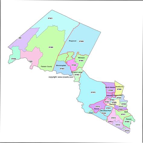 Passaic County Zip Code Map