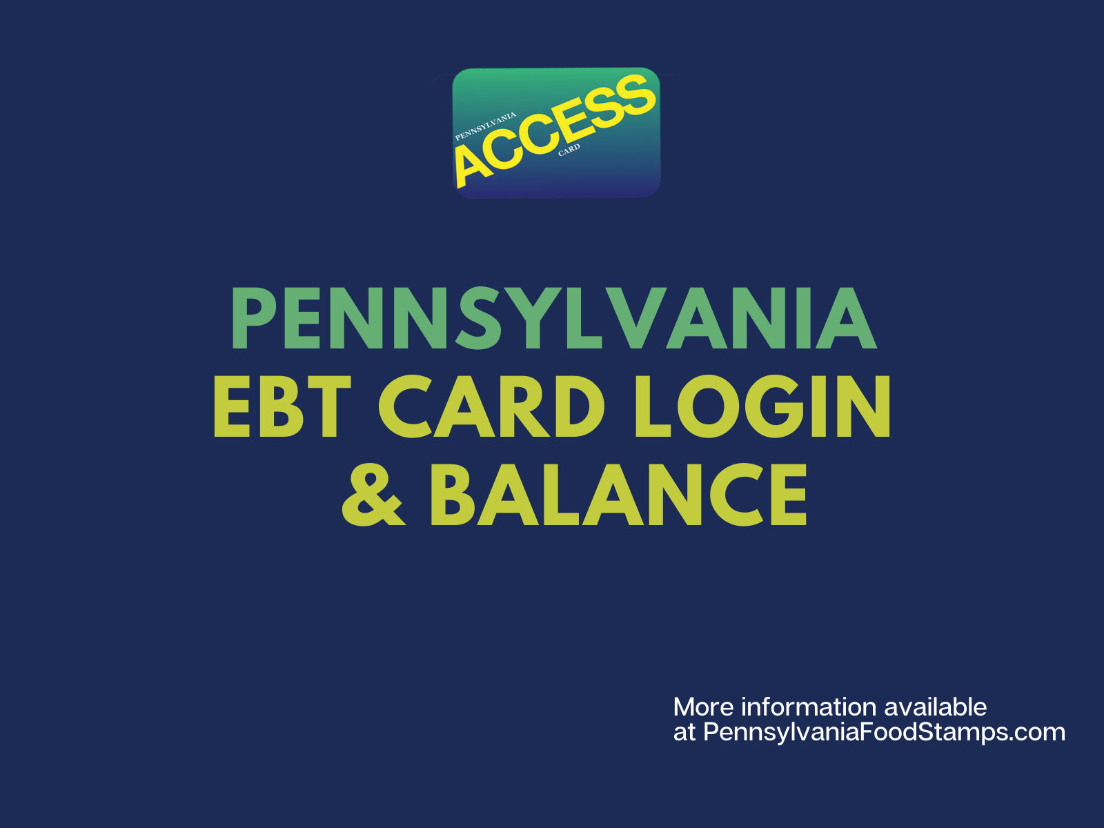 Pennsylvania Ebt Balance And Login Pennsylvania Food Stamps