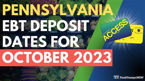 Pennsylvania Food Stamp Deposit Dates For October 2023 Youtube