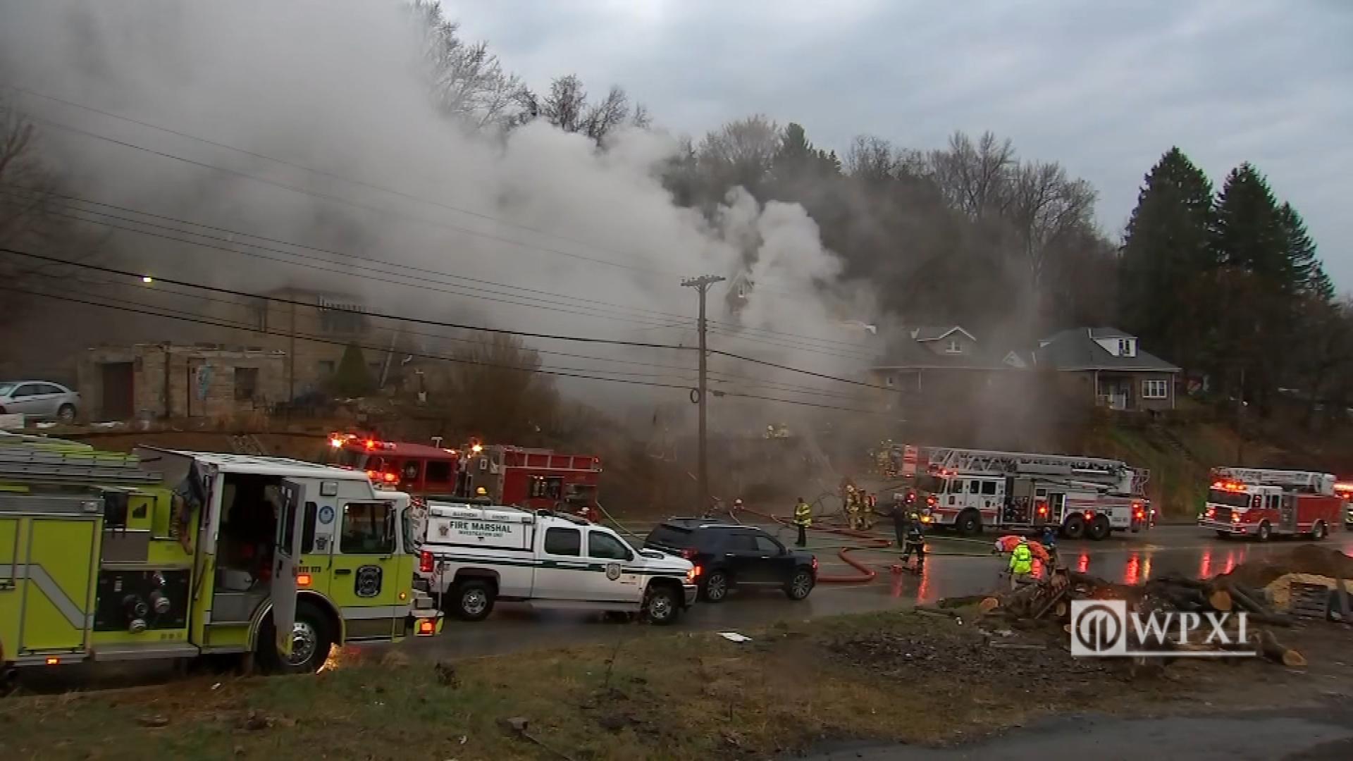 Photos Firefighters Battle House Fire In Scott Township Wpxi