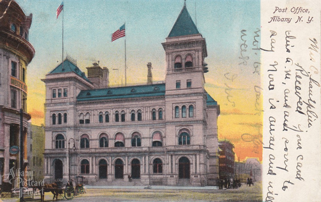 Post Office New Albany In Postcard