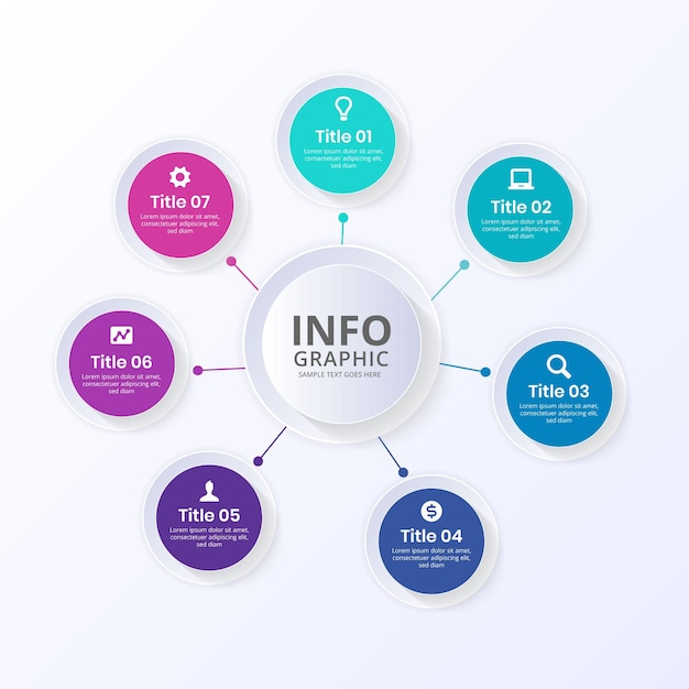 Premium Vector Seven Step Circular Infographic Template Design