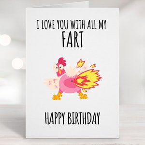 Printable Birthday Card Downloadable Card Fart Card Bday Card For