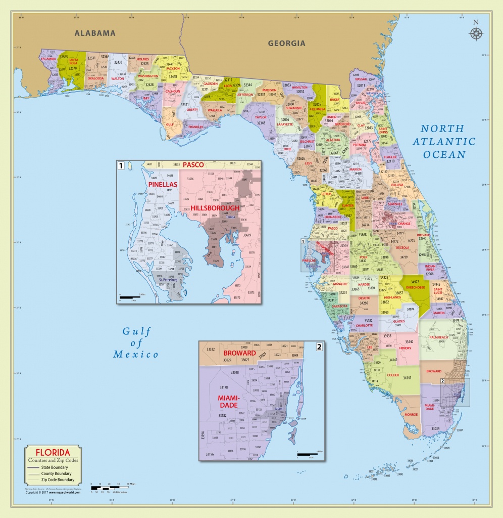 Printable Florida Zip Code Map