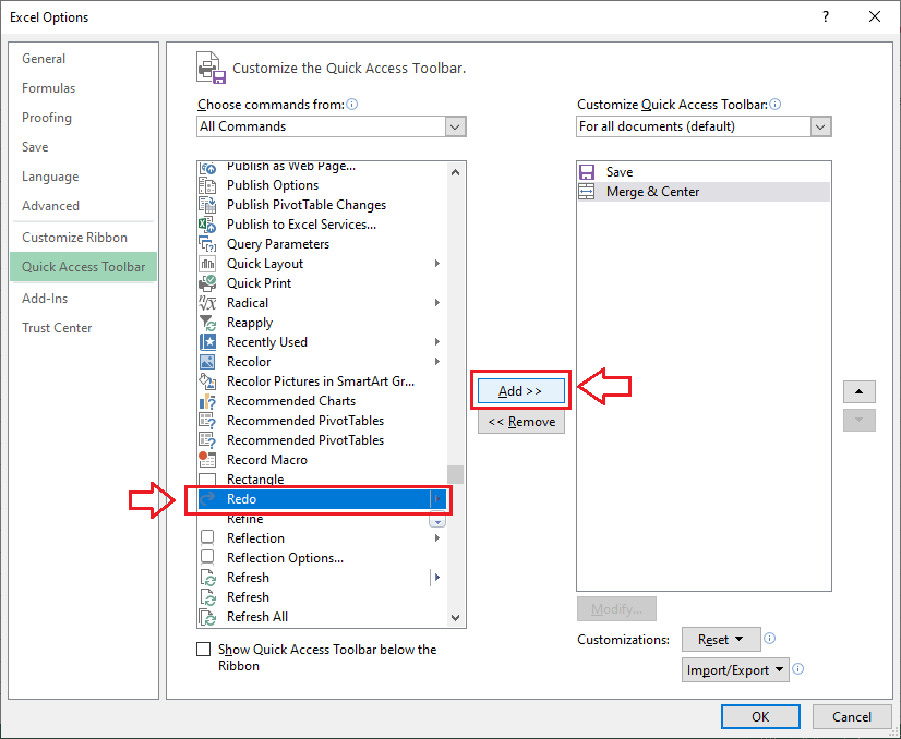 Redo Shortcut In Excel Javatpoint