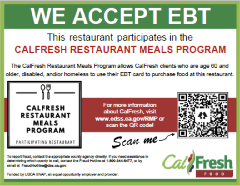 Restaurants That Accept Ebt In Fresno County California Food Stamps Help