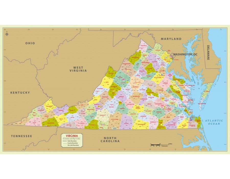 Richmond Virginia Zip Code Map Virginia Map