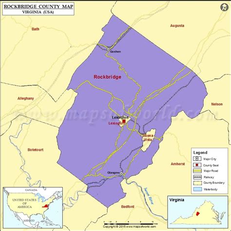 Rockbridge County Map Virginia Usa