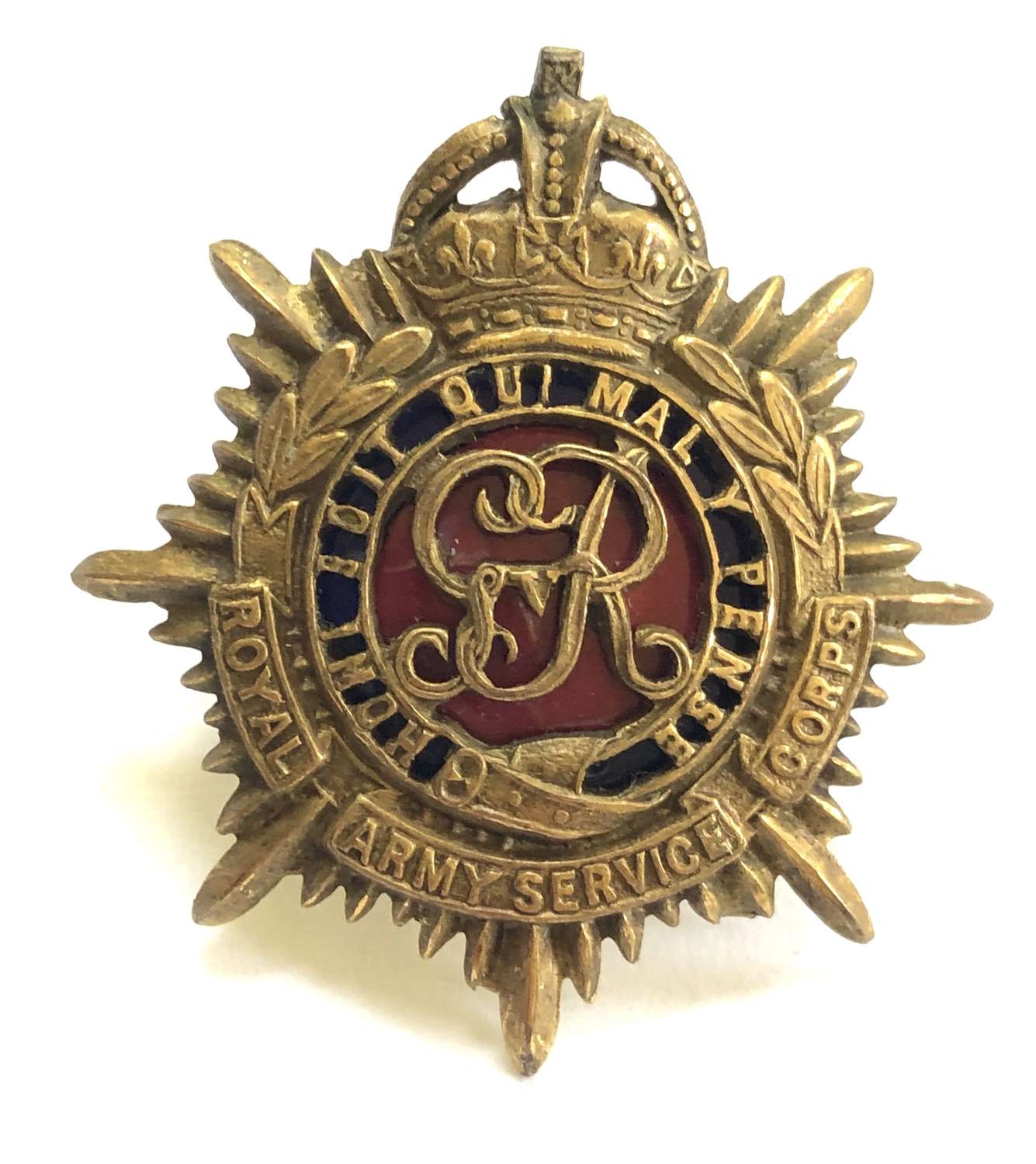 Royal Army Service Corps Gvir Officer S Cap Badge Circa 1937