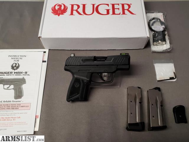 Ruger Max 9 Optic Ready Pistol 12 Rd 9Mm Crimson Trace Red Dot In Stock