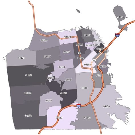 San Francisco Zip Code Map Maping Resources