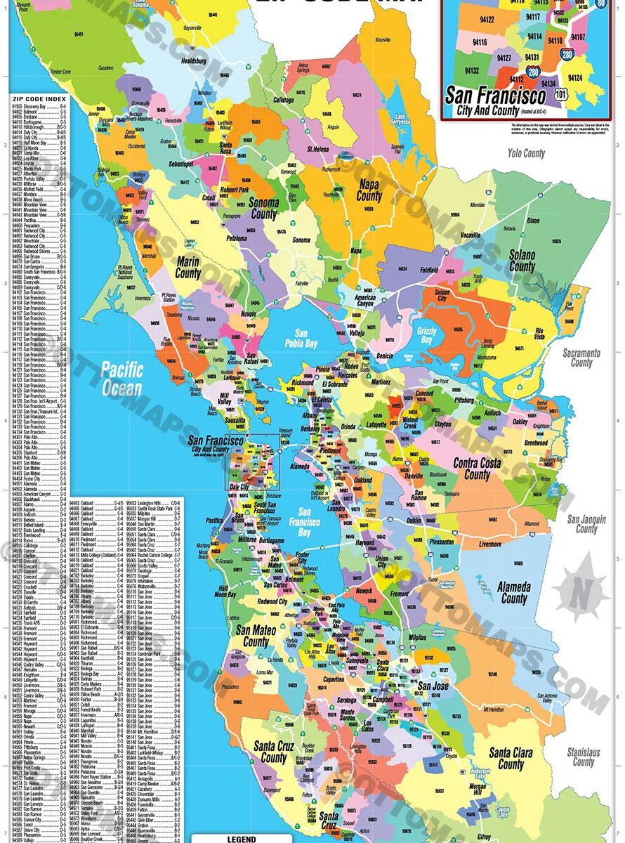 San Francisco Zip Code Map Zip Code Mapped