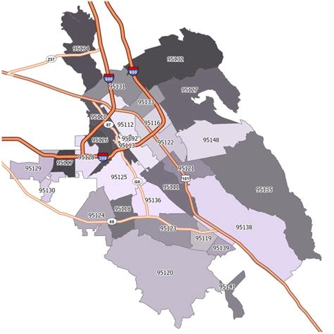 San Jose Zip Code Map