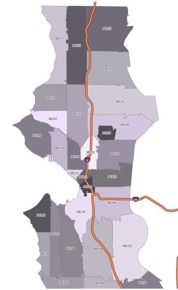 Seattle Area Zip Code Map Map Vector