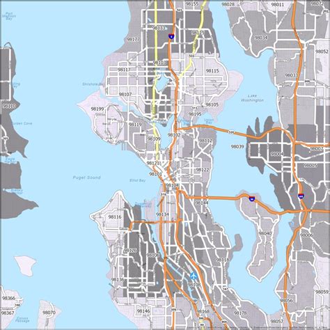 Seattle Zip Code Map Seattle Map By Zip Code