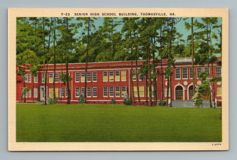 Senior High School Building Thomasville Ga Postcard