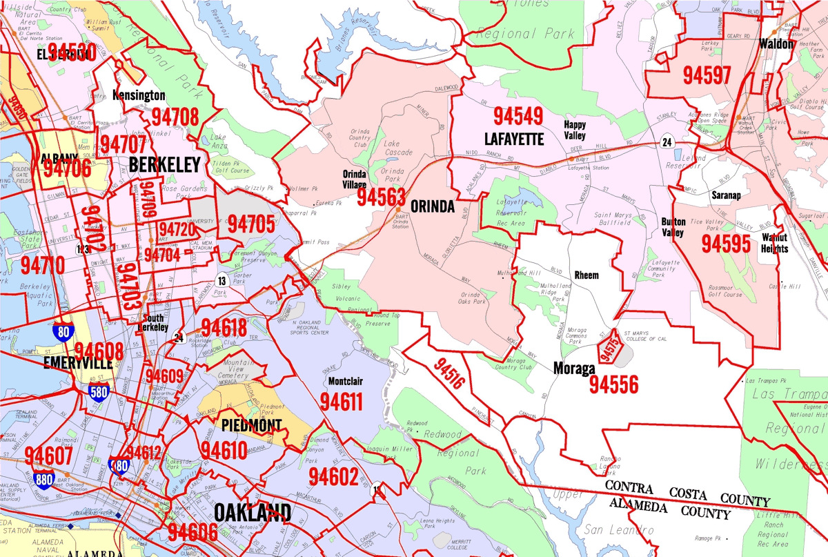 Sf Bay Area Zip Code Map Zip Code Mapped