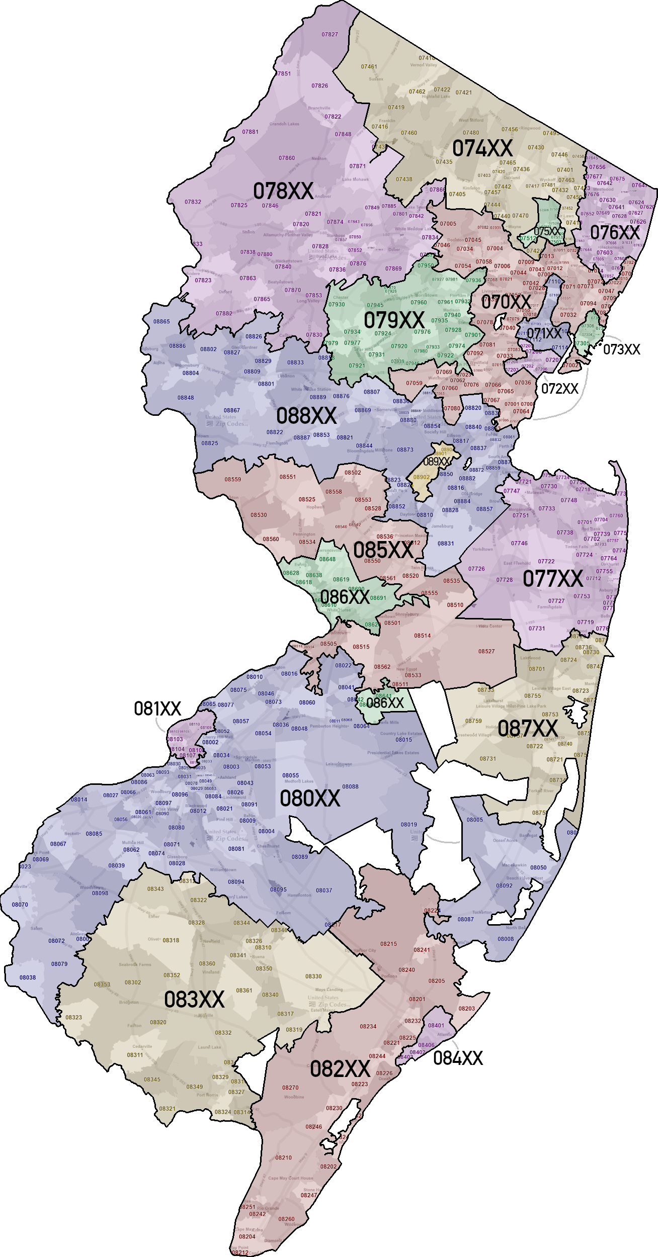 Southern Nj Zip Code Map